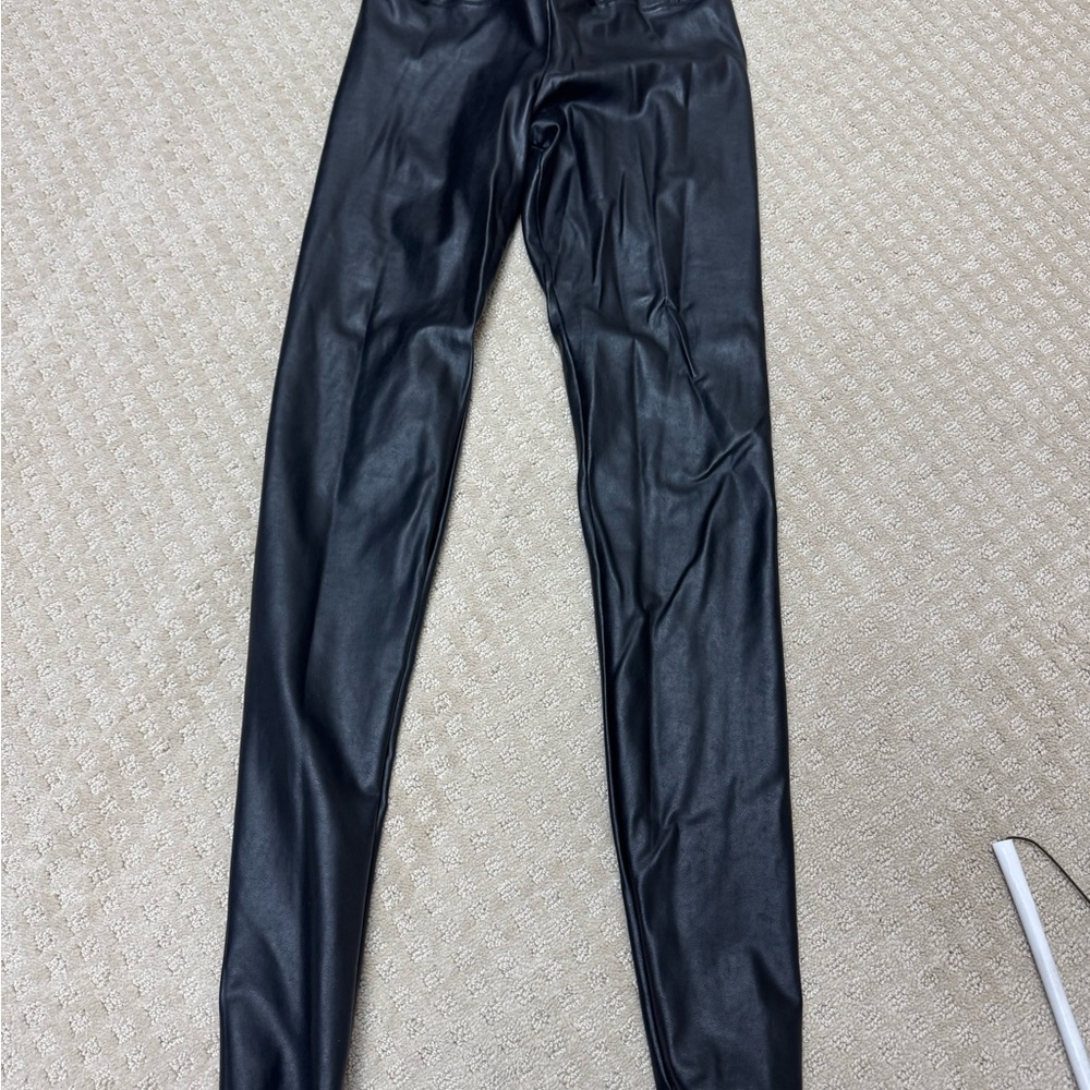 Black Vegan Leather Leggings